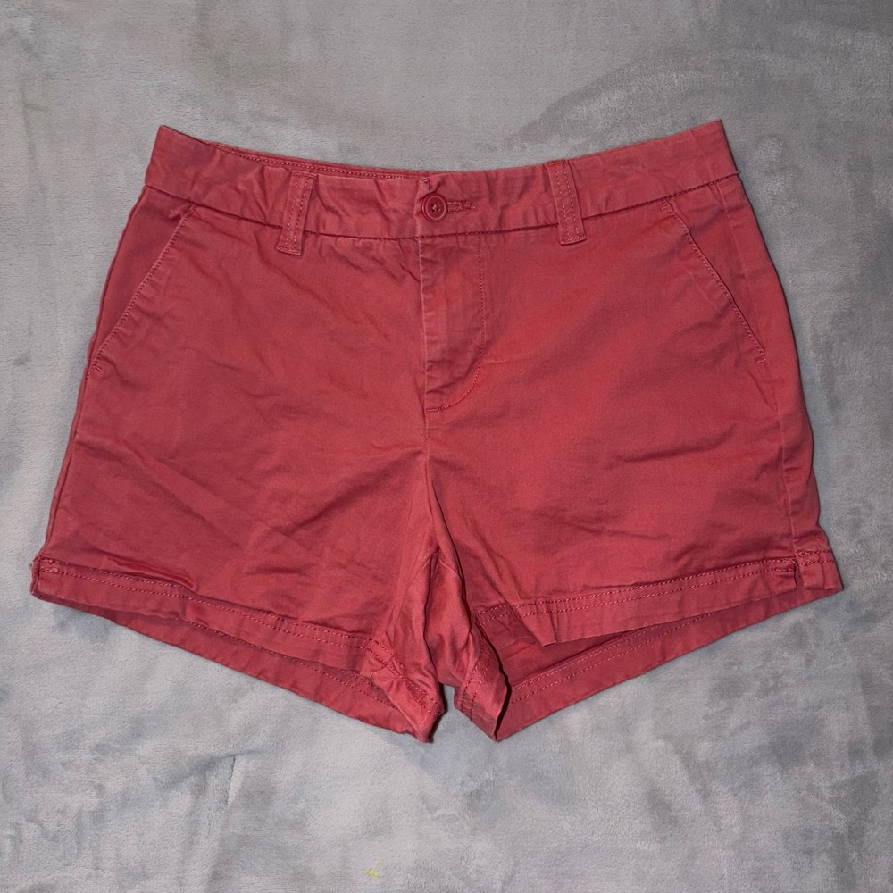Magellan Outdoors Womens Chino Shorts Coral Pink Size 4 Hiking Casual Summer